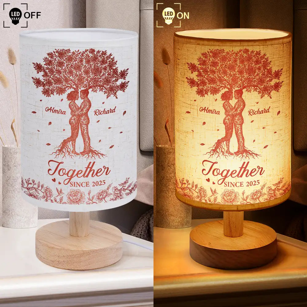 Toile De Jouy Couple You And Me We Got This - Personalized Fabric Lamp
