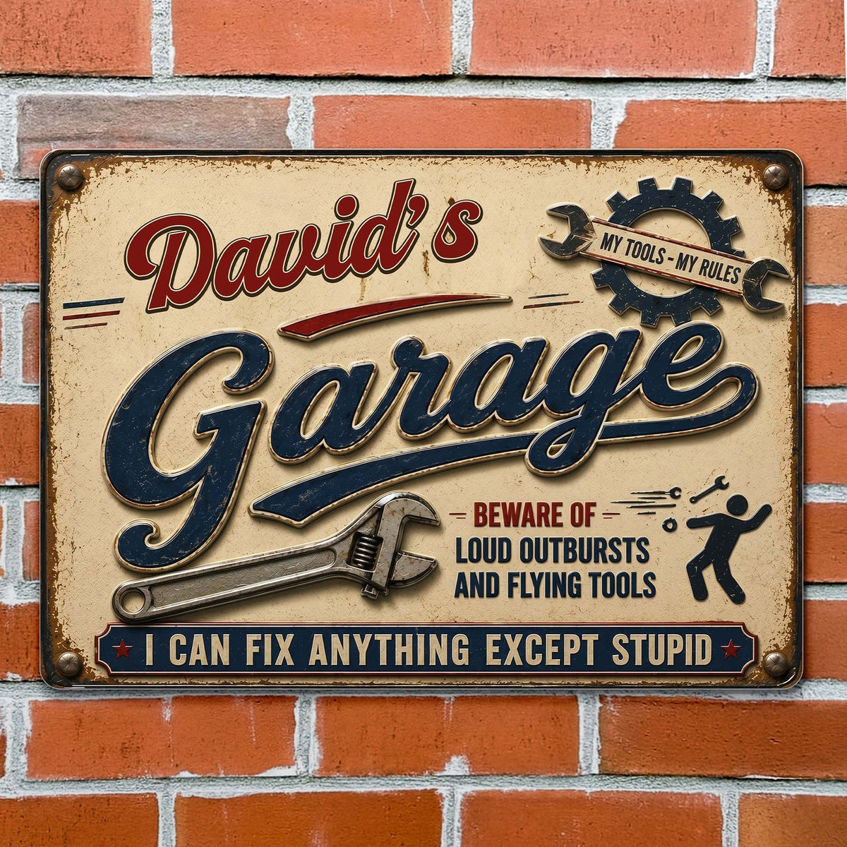 My Garage Metal Sign, Personalized Metal Sign, Gift For Dad and Mechanics