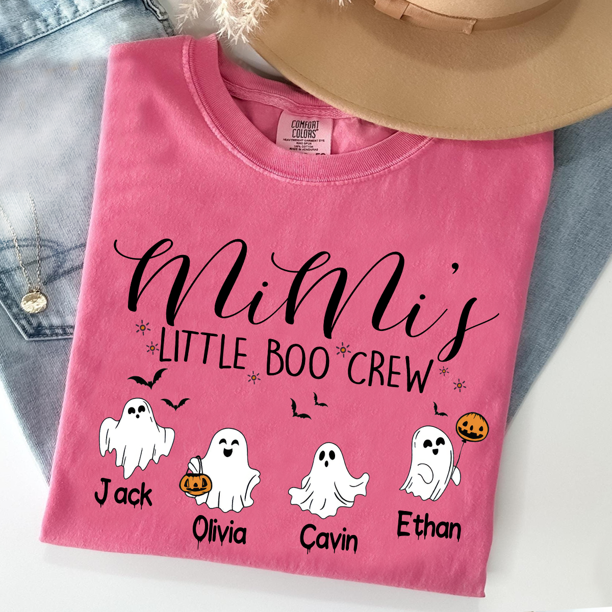 Custom Halloween Grandma Shirt, Grandma Boo Crew Shirt, Grandma's Bootiful Crew Shirt