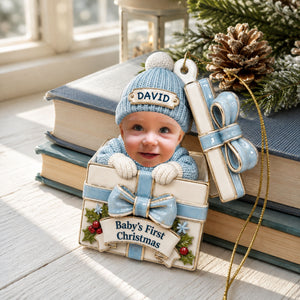 Baby Christmas Gift Box - Real 3D Raised Ornament