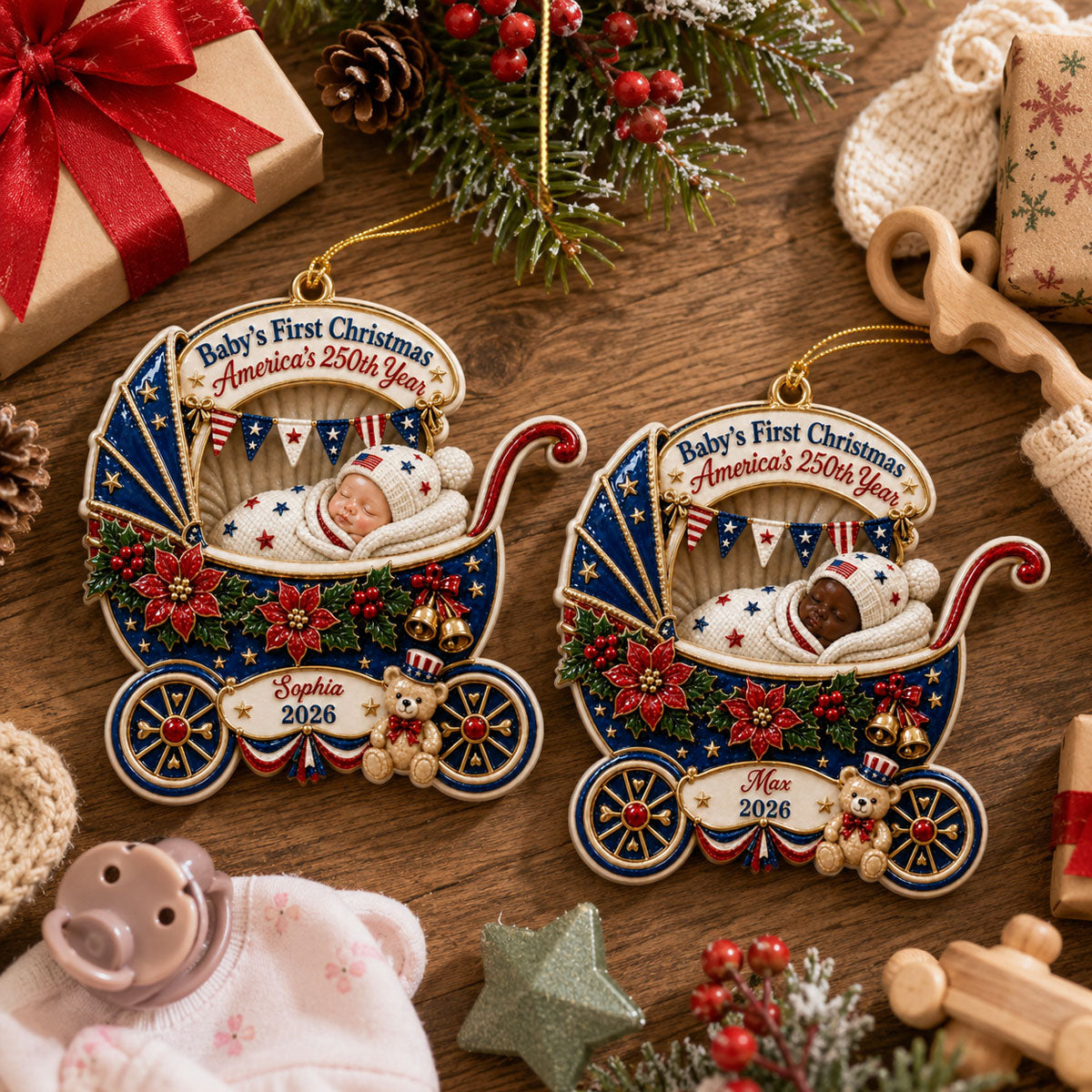 250th Anniversary Christmas  - Real 3D Raised Ornament