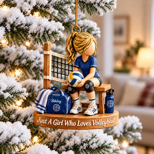 Personalized Volleyball Girl Christmas Ornament - Custom Volleyball Player Gift