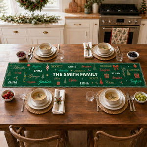 Family Name Christmas - Personalized Table Runner