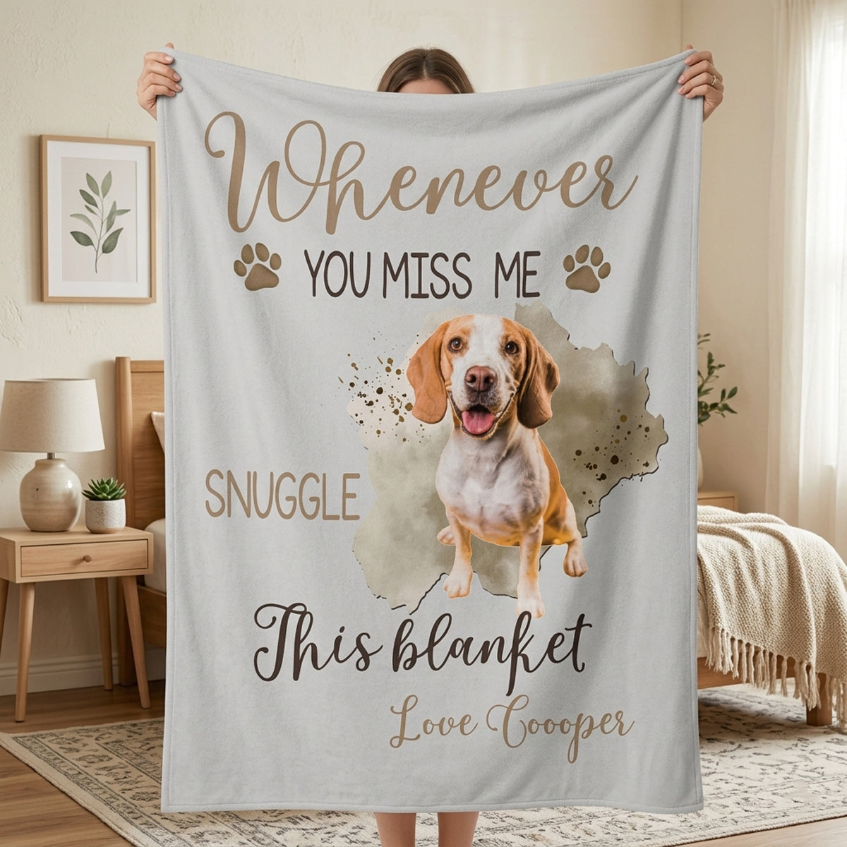 Whenever You Miss Me Snuggle This Blanket - Personalized Memorial Keepsake Blanket
