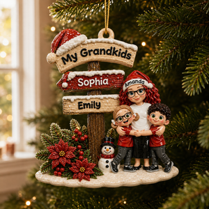 Grandma Christmas' Garden Custom Name - Real 3D Raised Ornament - Gift For Grandma,
