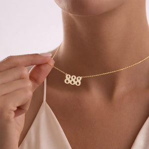 Angel Number Necklace, Good Luck Pendant, Custom Numerology Charm, Lucky Number Jewelry, Protection Gift Necklace