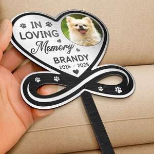 Custom Photo You Left A Paw Print On Our Hearts Forever Memorial - Personalized Metal Sign