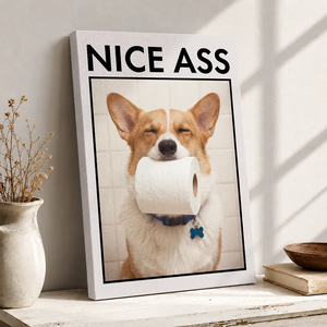Custom Photo Funny Bathroom Pet Nice Butt Are You Pooping Toilet Dog Cat - Personalized Poster