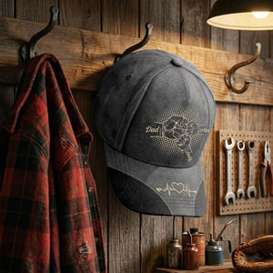 Custom Hat, All Over Print Classic Cap - Personalized Father's Day Gifts For Dad, Grandpa - Papa s Hand Holds The Whole Family