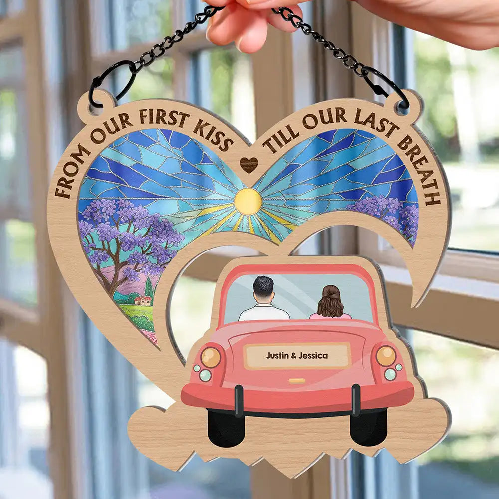 On The Way To Building A Life They Love - Personalized Window Hanging Suncatcher Ornament