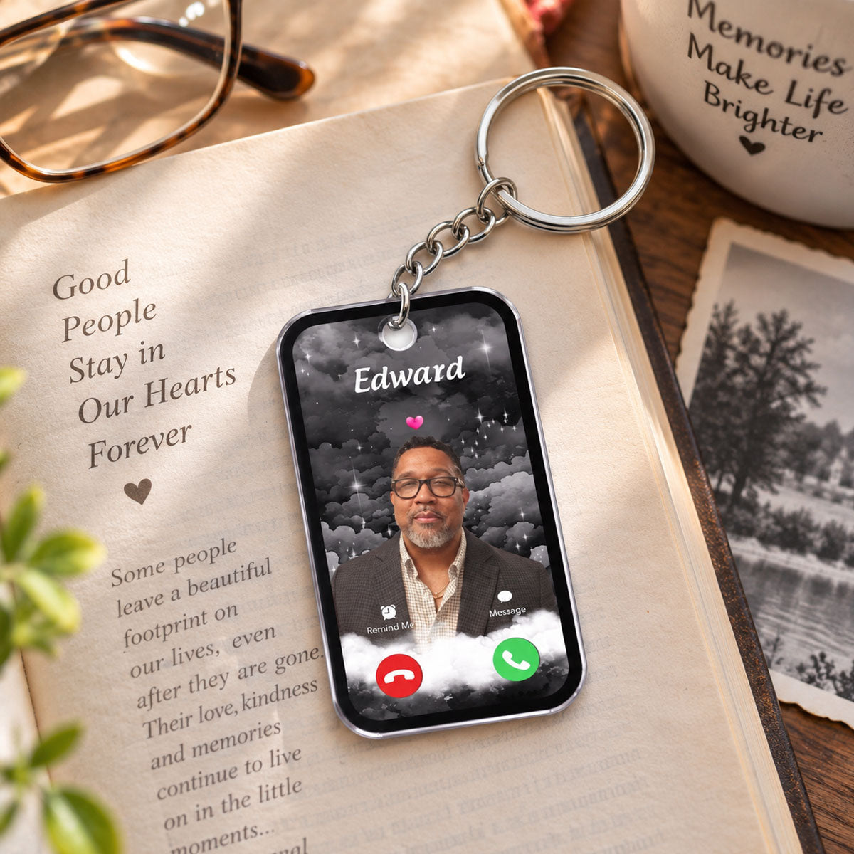 The Call I Wish I Could Take Memorial Sympathy Gift Remembrance Keepsake Photo Inserted - Personalized Acrylic Keychain