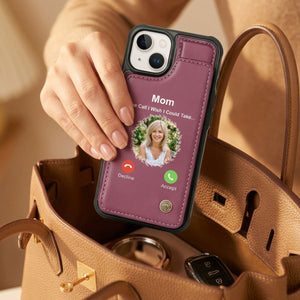 The Call I Wish I Could Take - Personalized Photo Leather Flip Wallet Phone Case