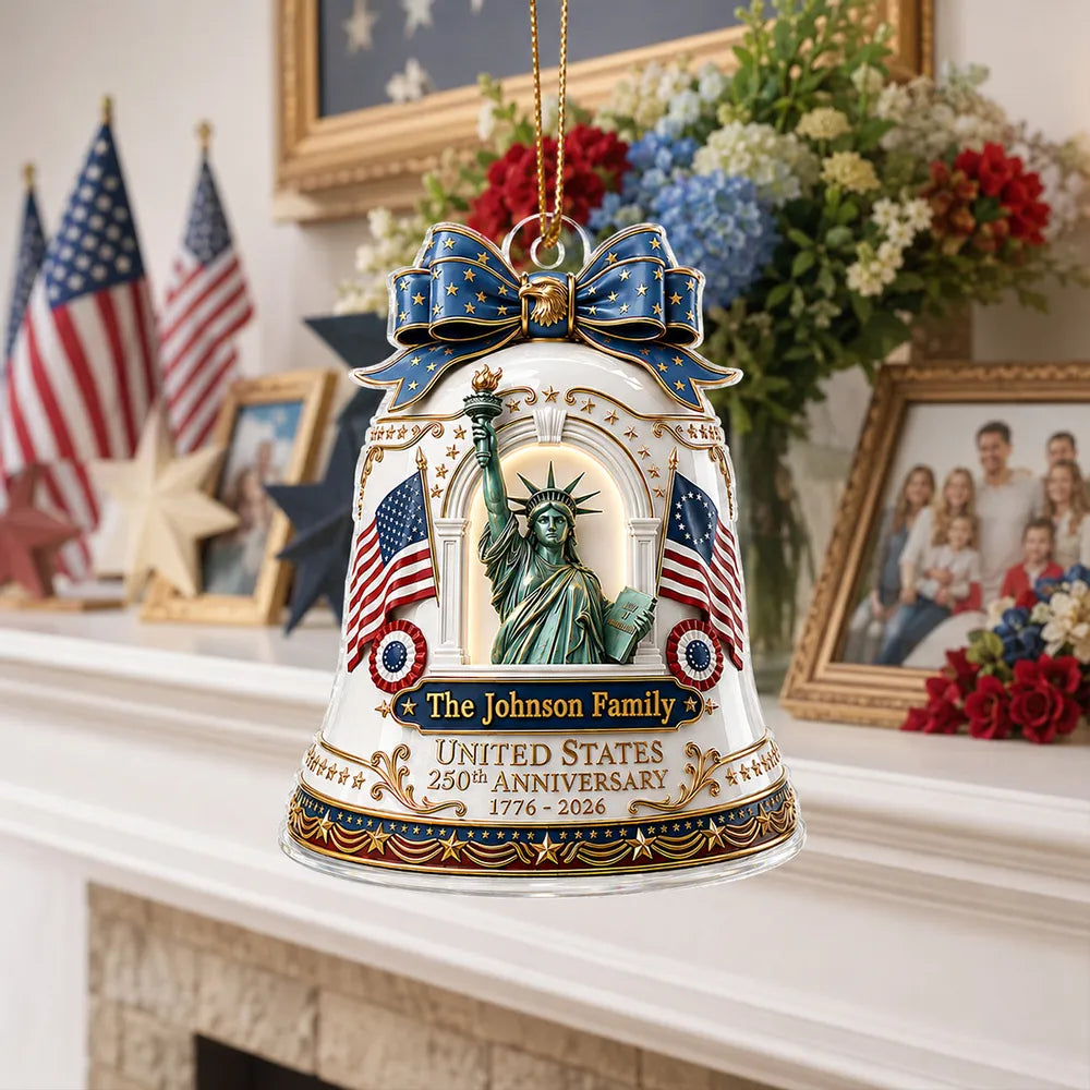 250th Anniversary of Americana - Personalized Acrylic Ornament - Patriotic Christmas in July Decor