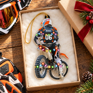 Personalized Motocross Dirt Bike Christmas Ornament - Gift for Motocross Racers