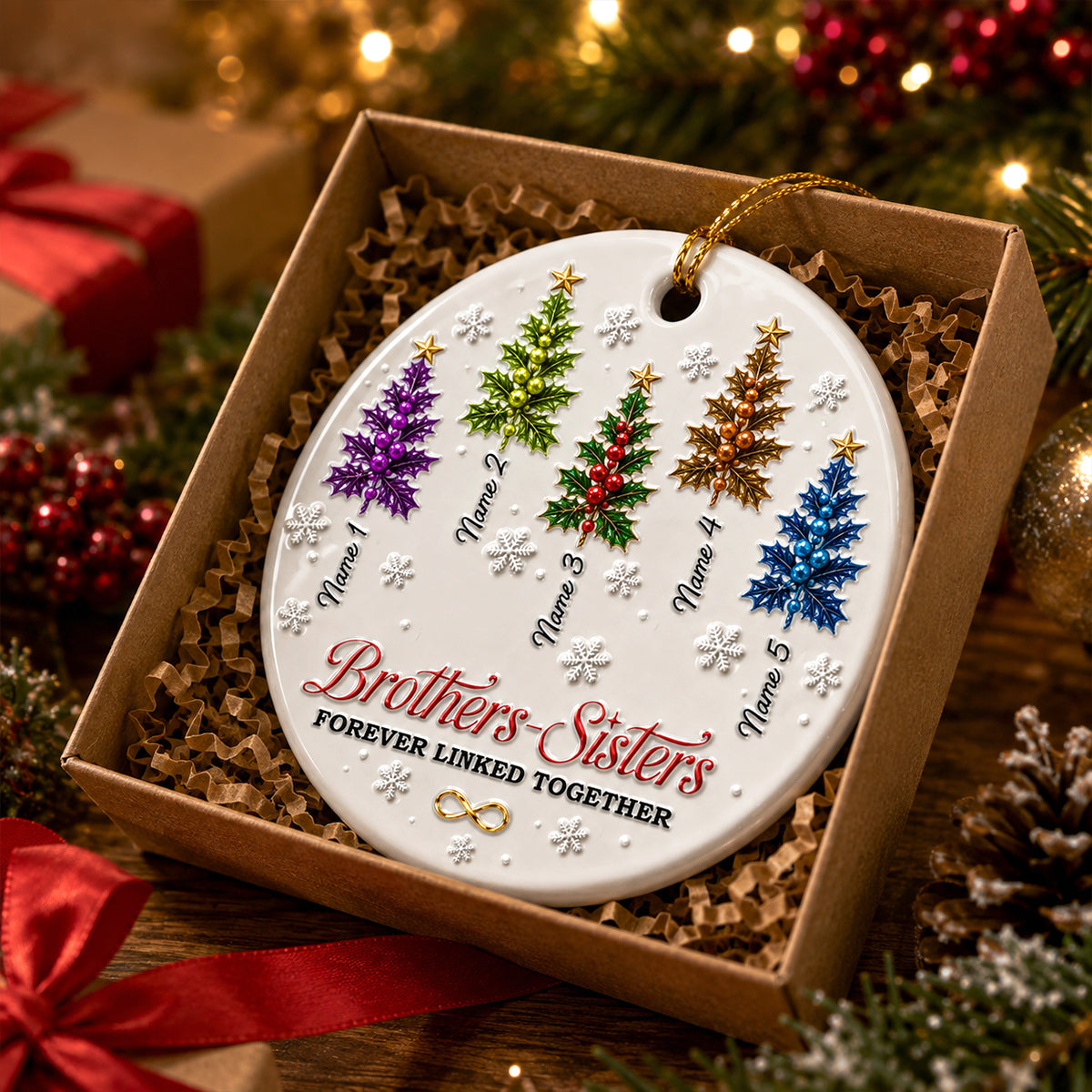 Christmas Tree Ornament United In Pure Love - Real 3D Raised Ornament