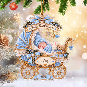 Personalized Baby’s First Christmas Ornament , Custom Name Acrylic Keepsake