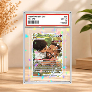 Personalized Father s Day Poke Card,Father s Day Gift, Custom PKM Photo Cards, Gifts for Gamer Dad, Custom PKM Trainer Card
