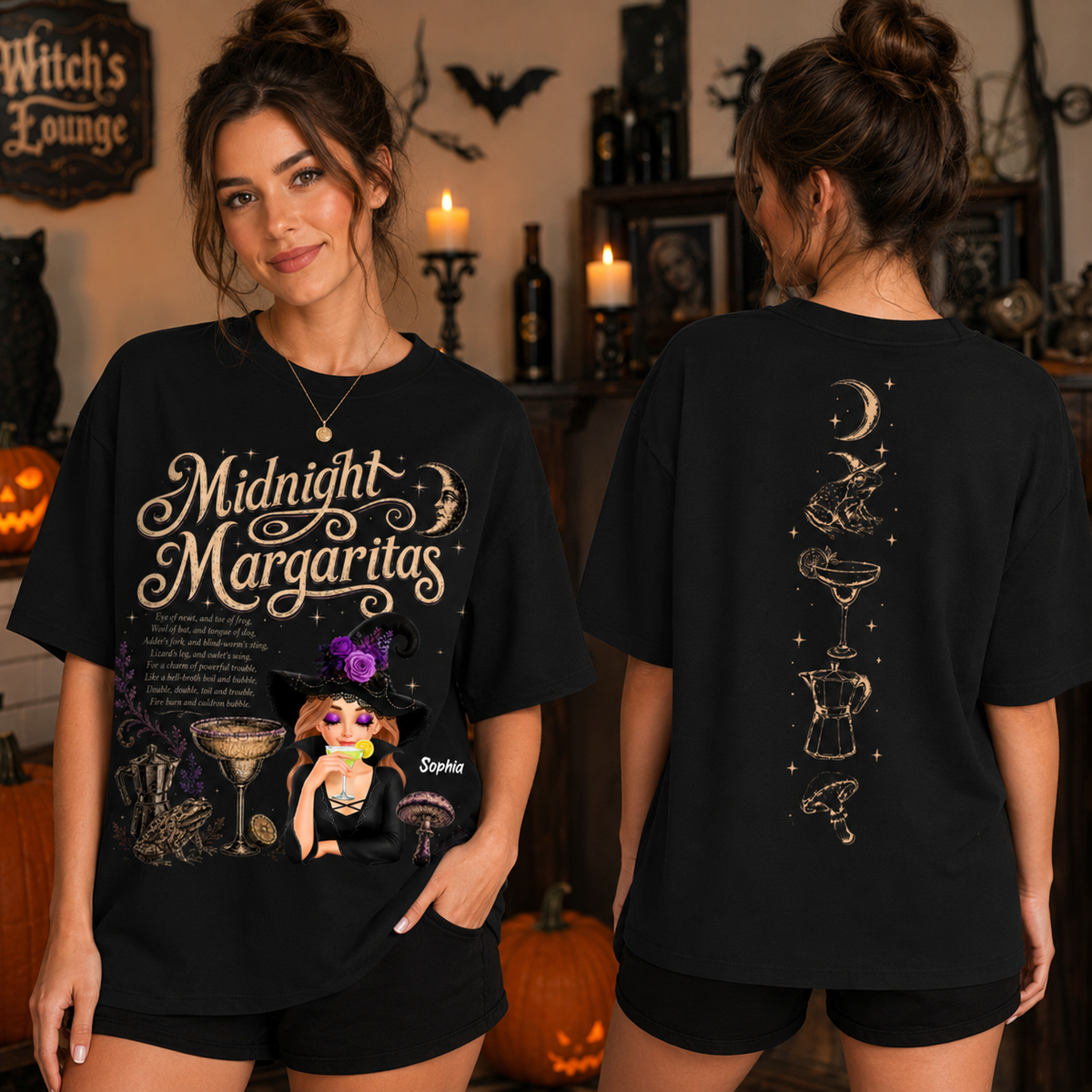 Vintage Midnight Margaritas Shirt, Practical Magic Tee, Retro Halloween Movie Shirt, Girls Tequila Shirt, Spooky Season Gift