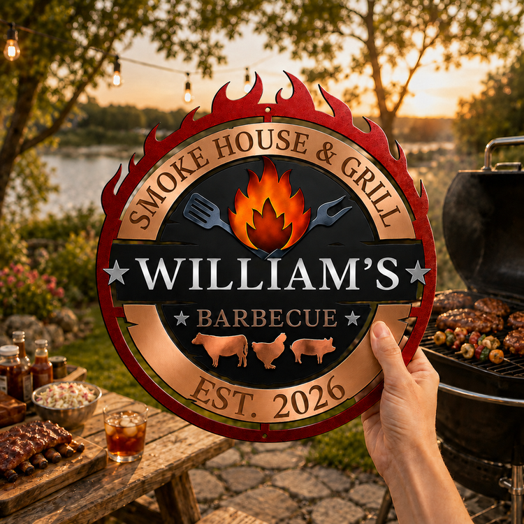 Smoke House & Grill - Personalized Metal Sign