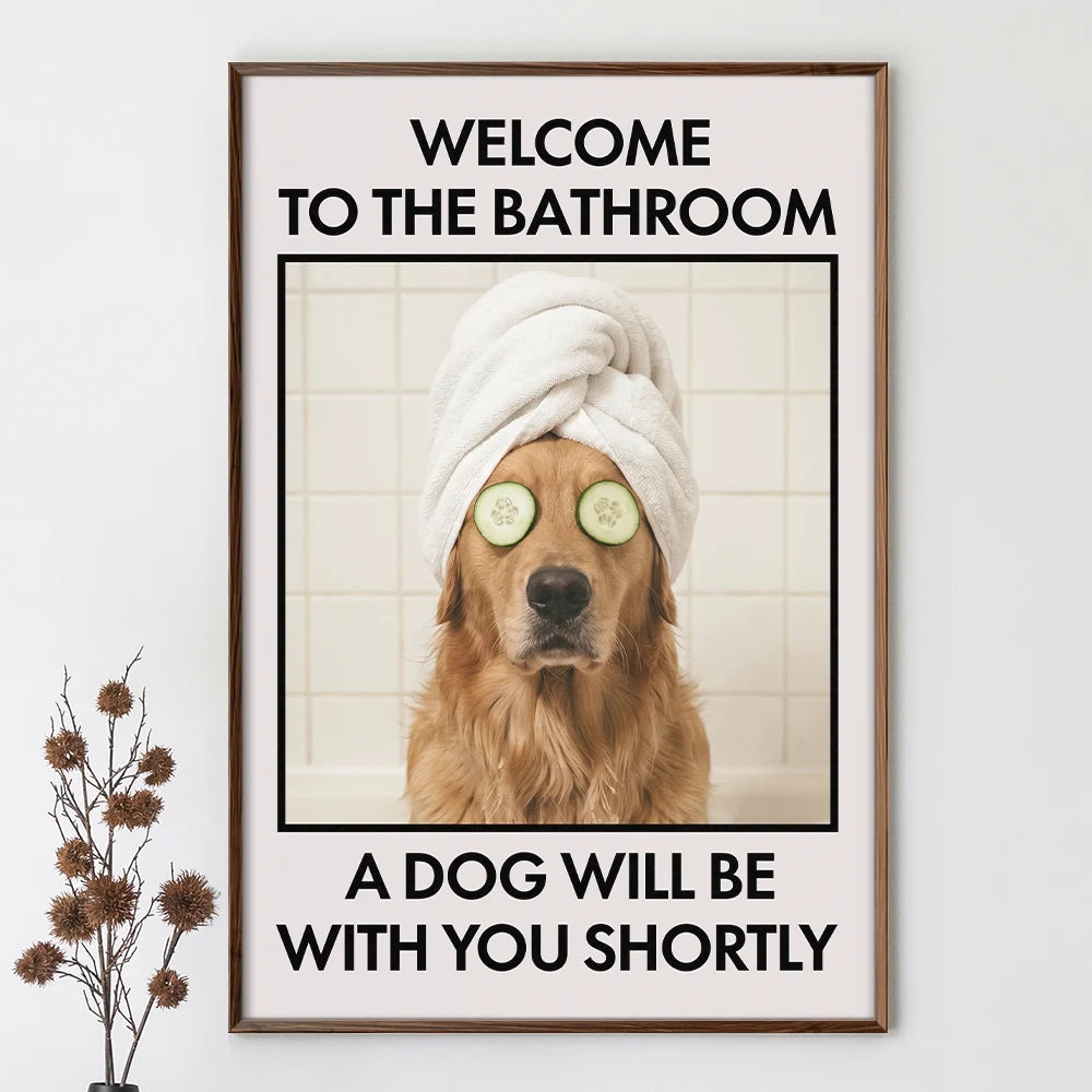 Custom Photo Funny Bathroom Pet Nice Butt Are You Pooping Toilet Dog Cat - Personalized Poster