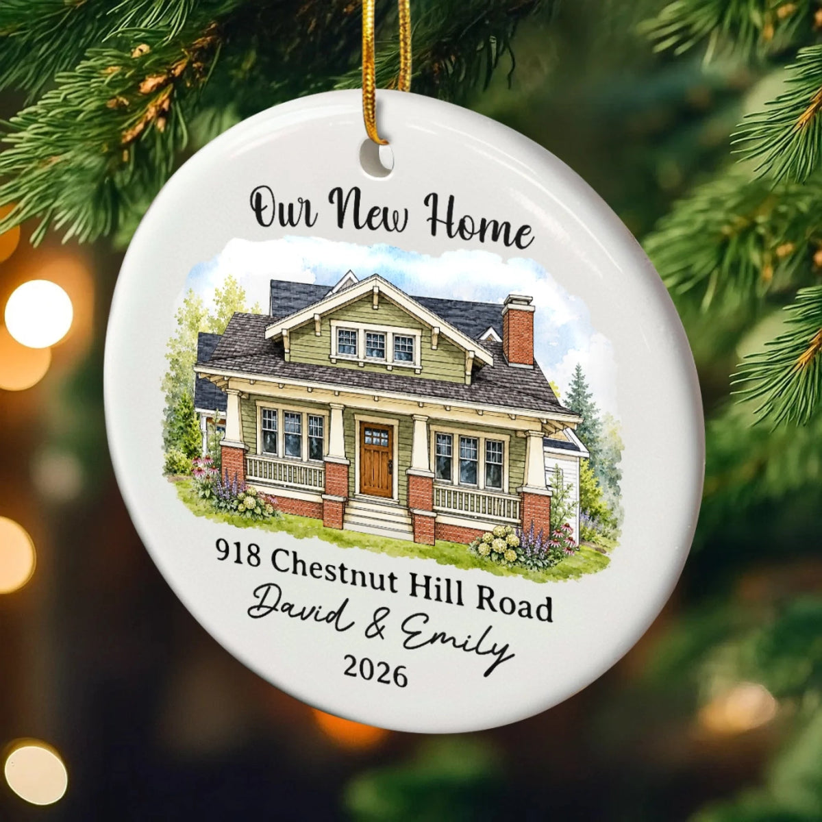Our New Home - Custom Photo New Home Ceramic Ornament - Personalized Anniversary Christmas Wedding Gifts For Husband And Wife, Him And Her
