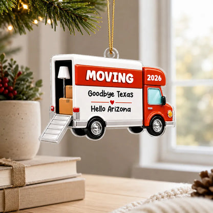 Moving Van New Home - Personalized Acrylic Ornament - 1st Home 1st Apartment Keepsake