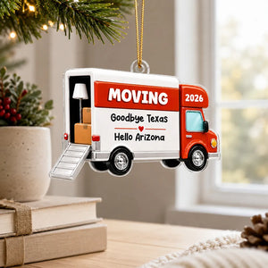 Moving Van New Home - Personalized Acrylic Ornament - 1st Home 1st Apartment Keepsake