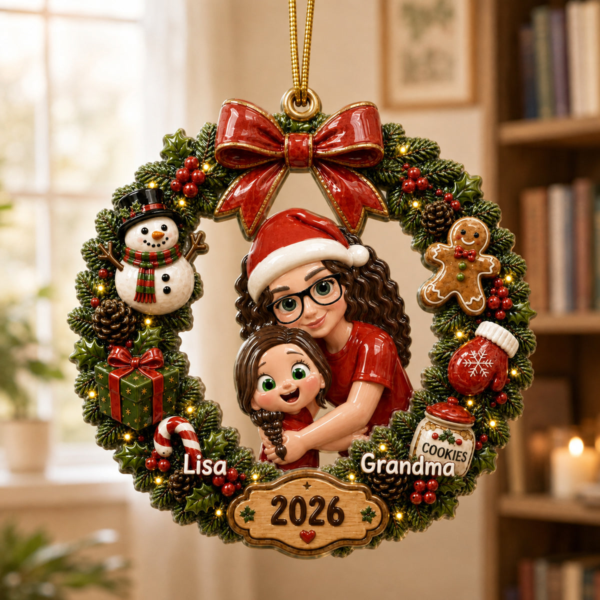 Trending Cute Grandma Grandkid - Real 3D Raised Ornament