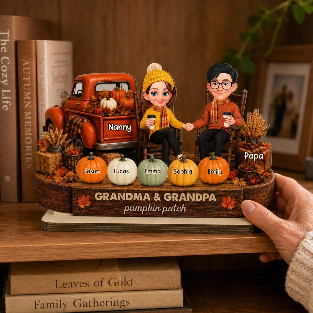 Fall Season Pumpkin Truck Grandma Grandpa Pumpkin Patch - Personalized Wooden Plaque - Fall Decor For Grandparents