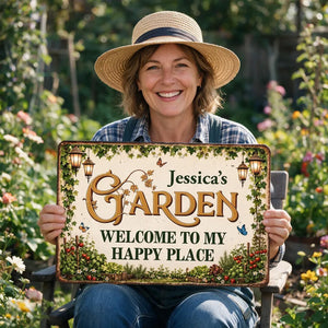 Welcome To My Happy Place - Personalized Metal Sign