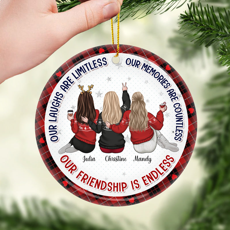 Our Friendship Is Endless - Personalized Ornament - Christmas Gift For Sisters, Friends, Besties