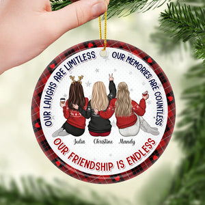 Our Friendship Is Endless - Personalized Ornament - Christmas Gift For Sisters, Friends, Besties