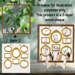 Cat Lovers Mini Museum Wood Layer Frame, Memory Display with Wood Frames, Pet Mom Gifts, Photo Frame with Miniature Figurines, Cat Lovers