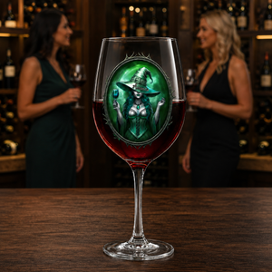 Custom Stemmed Wine Glass - Personalized Best Friend Birthday Gifts For Women, Besties, Sisters, BFF - Witch Vibes Only This Halloween