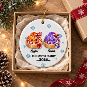 Family Dumpling Christmas Squishy Dumpling Style - Real 3D Raised Ornament