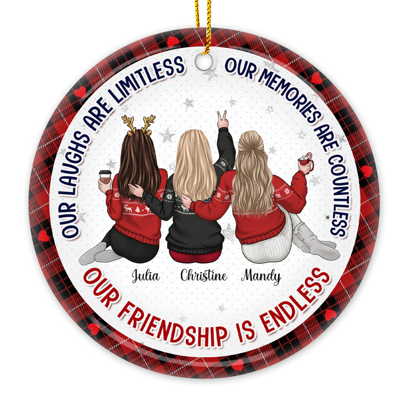 Our Friendship Is Endless - Personalized Ornament - Christmas Gift For Sisters, Friends, Besties