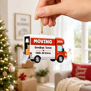 Moving Van New Home - Personalized Acrylic Ornament - 1st Home 1st Apartment Keepsake
