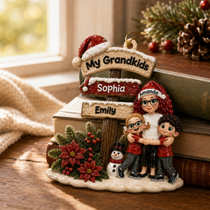 Grandma Christmas' Garden Custom Name - Real 3D Raised Ornament - Gift For Grandma,