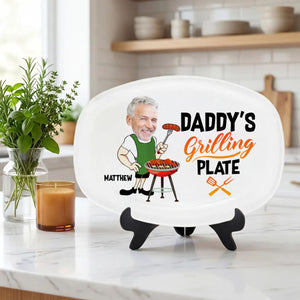 Custom Photo Daddy's Grilling Plate - Personalized Plate