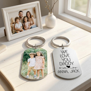 Dad I Love You Daddy Custom Keychain with Picture Special Gift For Father Gift From Kids