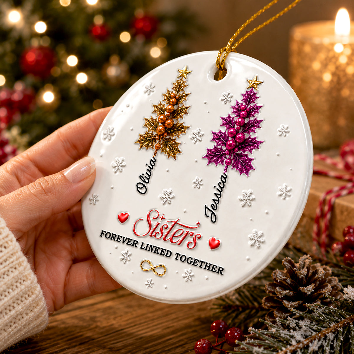 Christmas Tree Ornament United In Pure Love - Real 3D Raised Ornament