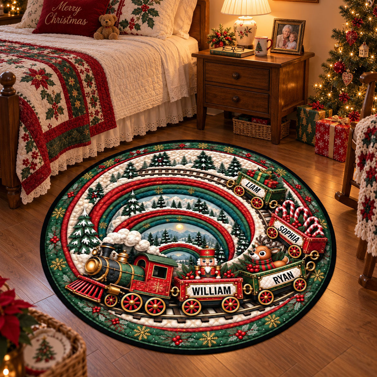 Magical Holiday Train - Personalized Quilted Mat