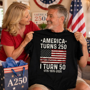 America Turns 250 Personalized Shirt - Birthday Gift for Him, for Her, 250th Anniversary