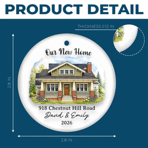 Our New Home - Custom Photo New Home Ceramic Ornament - Personalized Anniversary Christmas Wedding Gifts For Husband And Wife, Him And Her