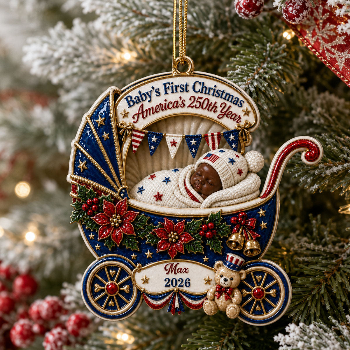 250th Anniversary Christmas  - Real 3D Raised Ornament