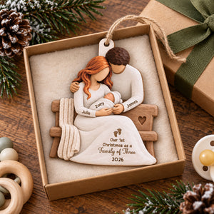 Our 1st Chirstmas As A Family Bench Wood Ornament - Personalized Christmas Gifts