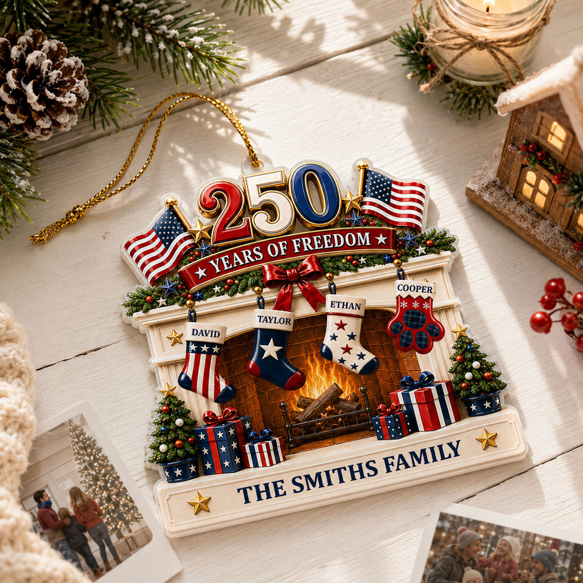 Christmas Love Anchored In Heritage And Pride - Personalized Custom Shaped Acrylic Ornament
