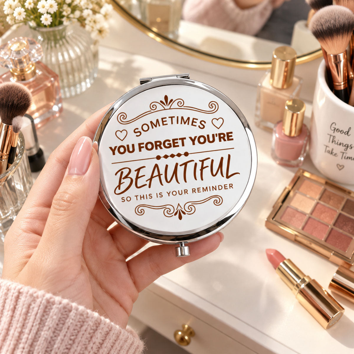 You Are So Beautiful - Personalized Compact Mirror