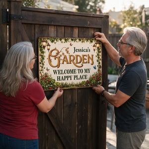 Welcome To My Happy Place - Personalized Metal Sign