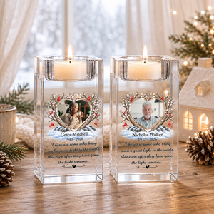 Custom Photo Planted To Celebrate A Life Well Lived - Personalized Crystal Candle Holder